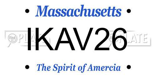IKAV26 Massachusetts License Plate