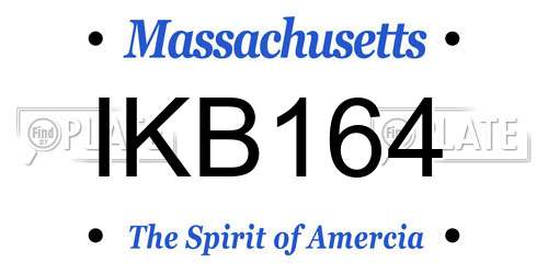 IKB164 Massachusetts License Plate