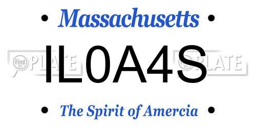 IL0A4S Massachusetts License Plate