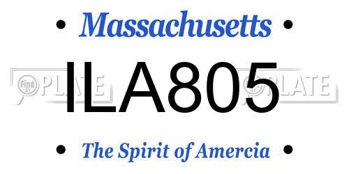 ILA805 Massachusetts License Plate