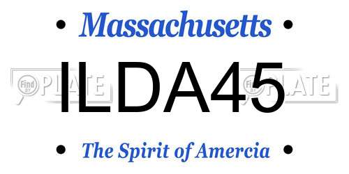 ILDA45 Massachusetts License Plate