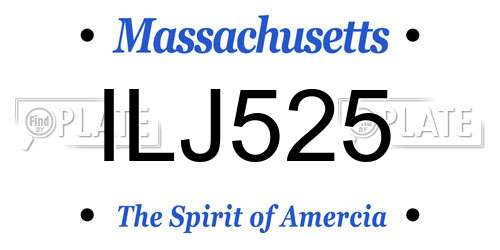ILJ525 Massachusetts License Plate