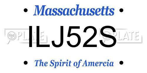 ILJ52S Massachusetts License Plate