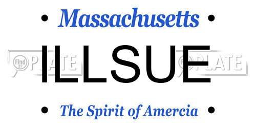 ILLSUE Massachusetts License Plate