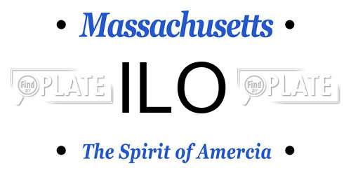 ILO Massachusetts License Plate