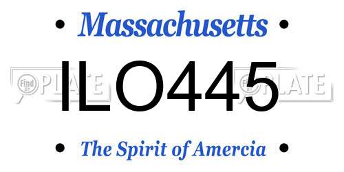 ILO445 Massachusetts License Plate