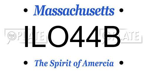 ILO44B Massachusetts License Plate