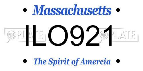 ILO921 Massachusetts License Plate