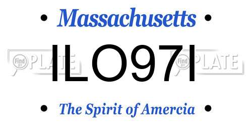 ILO97I Massachusetts License Plate