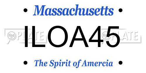 ILOA45 Massachusetts License Plate