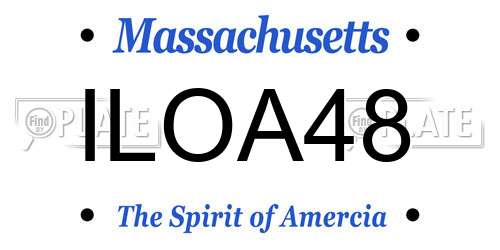 ILOA48 Massachusetts License Plate