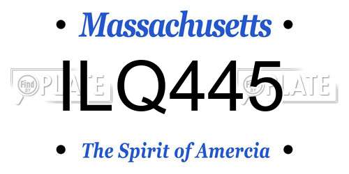 ILQ445 Massachusetts License Plate