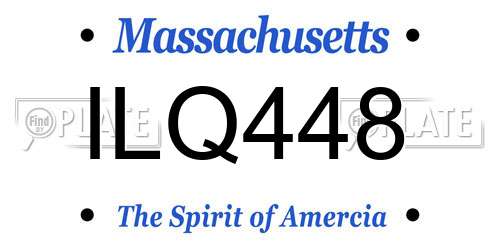 ILQ448 Massachusetts License Plate