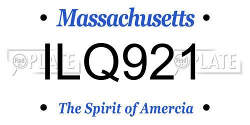 ILQ921 Massachusetts License Plate