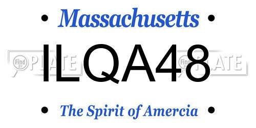 ILQA48 Massachusetts License Plate