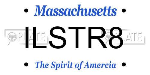 ILSTR8 Massachusetts License Plate