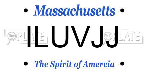 ILUVJJ Massachusetts License Plate