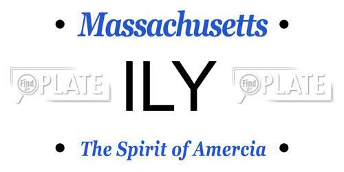 ILY Massachusetts License Plate