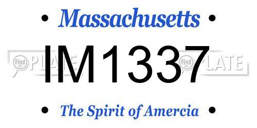 IM1337 Massachusetts License Plate