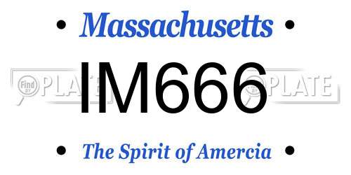 IM666 Massachusetts License Plate