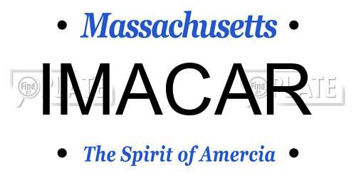 IMACAR Massachusetts License Plate