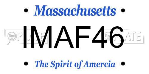 IMAF46 Massachusetts License Plate