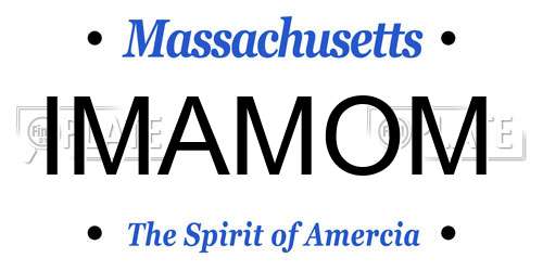 IMAMOM Massachusetts License Plate