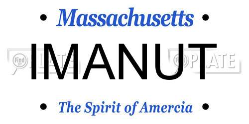 IMANUT Massachusetts License Plate