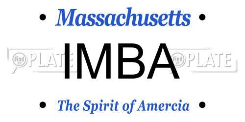 IMBA Massachusetts License Plate