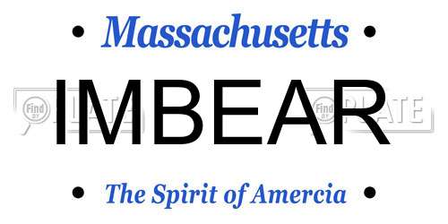 IMBEAR Massachusetts License Plate