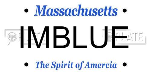 IMBLUE Massachusetts License Plate