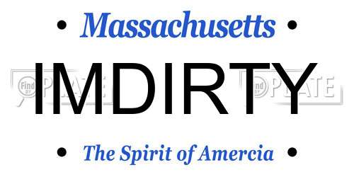 IMDIRTY Massachusetts License Plate