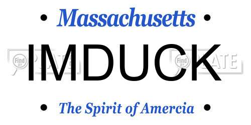 IMDUCK Massachusetts License Plate