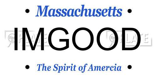 IMGOOD Massachusetts License Plate