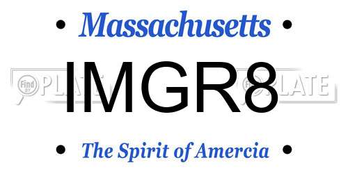 IMGR8 Massachusetts License Plate