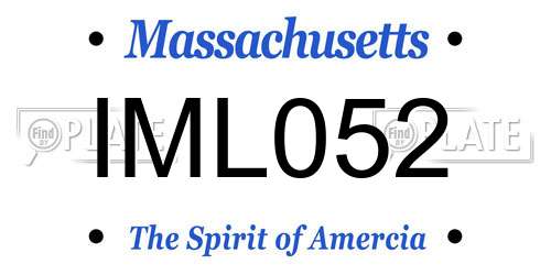 IML052 Massachusetts License Plate