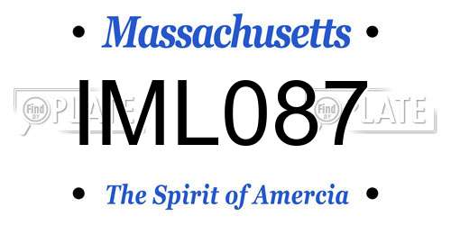 IML087 Massachusetts License Plate