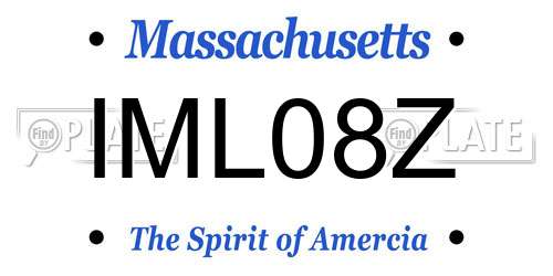 IML08Z Massachusetts License Plate