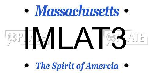 IMLAT3 Massachusetts License Plate