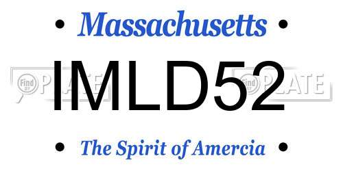 IMLD52 Massachusetts License Plate
