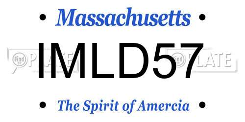 IMLD57 Massachusetts License Plate