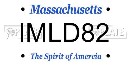 IMLD82 Massachusetts License Plate