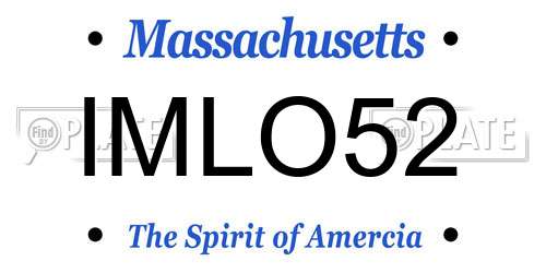 IMLO52 Massachusetts License Plate
