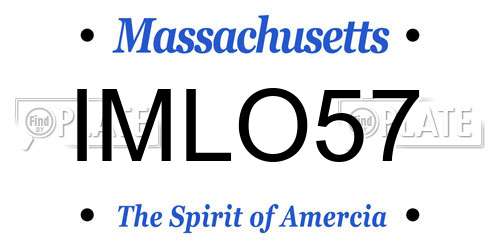 IMLO57 Massachusetts License Plate