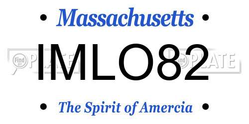 IMLO82 Massachusetts License Plate