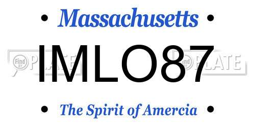 IMLO87 Massachusetts License Plate