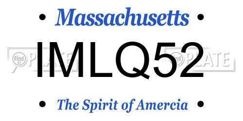 IMLQ52 Massachusetts License Plate