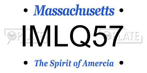 IMLQ57 Massachusetts License Plate