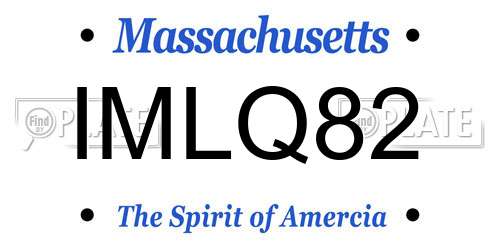 IMLQ82 Massachusetts License Plate
