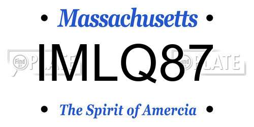 IMLQ87 Massachusetts License Plate